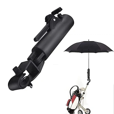Imagen de STCRERAG Soporte para paraguas de golf, universal, ajustable, carrito accesorio golf (negro)