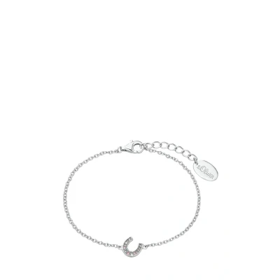 Imagen de s.Oliver pulsera de plata esterlina 925 niñas niños brazo joyas, con zirconia cúbica synth., 14+2 cm, plata, herradura, Viene en caja regalo joyería