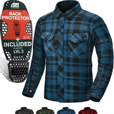 Imagen de SHIMA RENEGADE MEN 2 Camisa Moto Hombre Chaqueta de Algodóncon con FiberQL Aramida y capa refrigeración, protectores CE, cremallera cierre a presión (Azul, 5XL)
