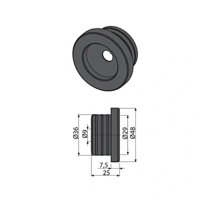 Imagen de AlcaPlast Sifón Junta Manguito Reductor Goma Pezón HT Tubo de drenaje DN 50 40 32 10, tamaño: Ø 40/10