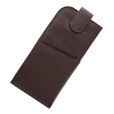 Imagen de Mala Leather Funda de Gafas Delgada Cuero Suave Nappa con Cierre Lengüeta 5104_14m Marrón