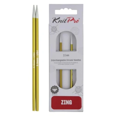 Imagen de Knit Pro KnitPro Interchangeable Needle Tips Short, 3.50 mm Zing: Agujas de Tejer: Circular: Intercambiables: Especial: 3,50 mm, Aluminio, Multicolor