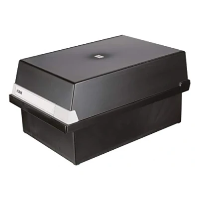 Imagen de Han 955 Fichero para tarjetas (capacidad máxima de 1300 tarjetas, poliestireno, tamaño A5, 235 x 190 360 mm), color negro