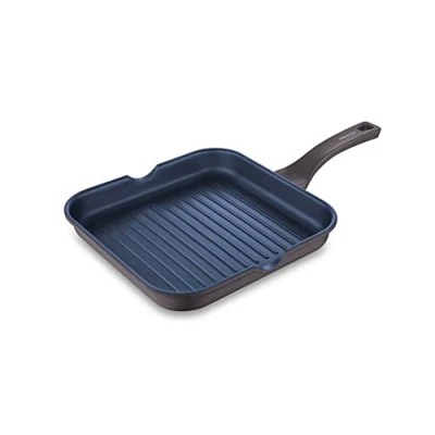 Imagen de 3 Claveles Sartén grill de 28x28x4,5 cm diámetro Aluminio Forjado con Inducción Total Antiadherente y Mango Baquelita Válida para Todo Tipo Fuegos