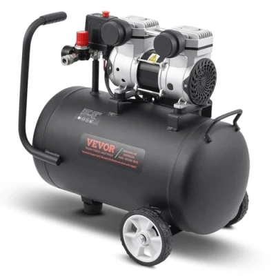 Imagen de VEVOR Compresor de Aire sin Aceite 1 HP, Tanque Acero 30 L, 2,2 CFM a 90 PSI y Presión Máxima 120 PSI, Portátil Ultrasilencioso 80 dB, para Reparación Automóviles, 560 x 360 580 mm