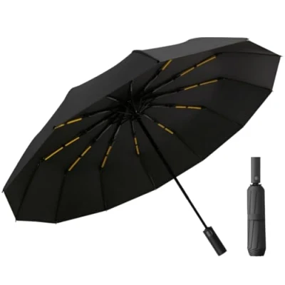 Imagen de Yolistar Paraguas Plegable Antiviento,Paraguas Automático,Parasol Anti UV,Paraguas Grande 12 Varillas para Hombres Mujer