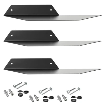 Imagen de SOTECH Set de 3 estanterías flotantes diseño Hover II 350 x 130 40 mm Negro, Pared, estantería Colgante Incl. Juego fijación, Moderna para baño, Cocina o salón