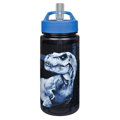 Imagen de Scooli Botella para niños con diseño de Jurassic World, plástico sin bisfenol A, aprox. 500 ml capacidad, pajita integrada, ideal la guardería y escuela