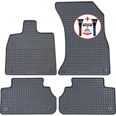 Imagen de PETEX Alfombrillas de Goma Premium 4 Piezas, Color Negro + rascador Hielo para Coche, Prueba 52/2021
