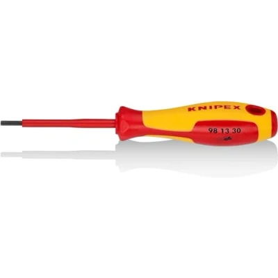 Imagen de Knipex Destornillador para tornillos de hexágono interior bruñido, mango aislante en dos componentes, según norma VDE 182 mm 98 13 30