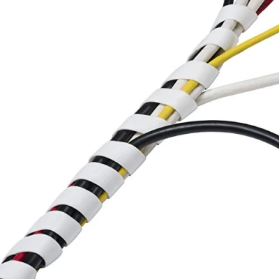 Imagen de D Line CTW2.5W Protector y organizador de cables en espiral, Funda espiral para 10 a 40mm diámetro 2.5m longitud Blanco