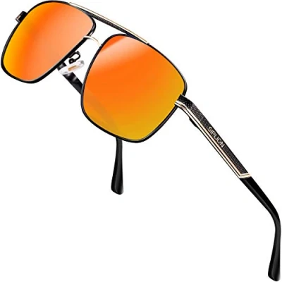 Imagen de SIPLION Gafas de sol Hombre Polarizadas para rectangulares 1823Rojo UV400 CAT 3 CE