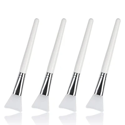 Imagen de JeoPoom Cepillo de Mascarilla Silicona, Brochas Maquillaje, Juego 4 Cepillos Mascarillas Faciales Silicona Sin Pelo, para Aplica Facial/Ojos, Herramienta Maquillaje DIY