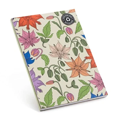 Imagen de Miquelrius Cuaderno Reciclado A5 , Rayado Punteado 50 Hojas de 80 g/m², Encolado Tapa Rígida Colección Vintage Lily Flores