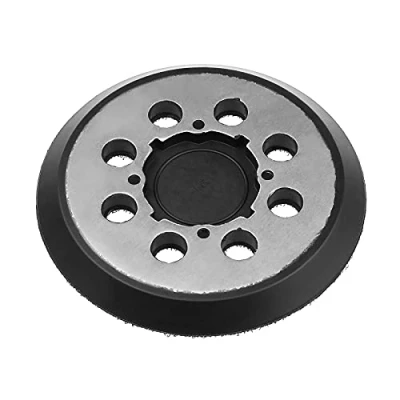 Imagen de eMagTech disco de lija con 8 agujeros 5 pulgadas, 4 tornillo, lijadora respaldo, gancho y bucle, autoadhesivo negro, compatible Dewalt DWE6423 DWE6421 DCW210B
