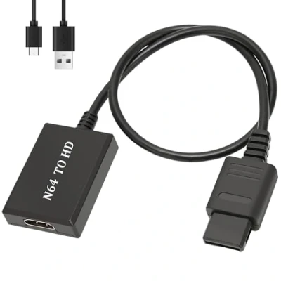 Imagen de Nizirioo adaptador convertidor N64 a HDMI: de vídeo HDMI para consola videojuegos, 1080P 720P, cable enlace N64/SNES/NGC HDMI, Game