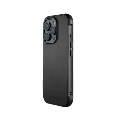Imagen de Mujjo Leather Shield Case iPhone 16 Pro negro