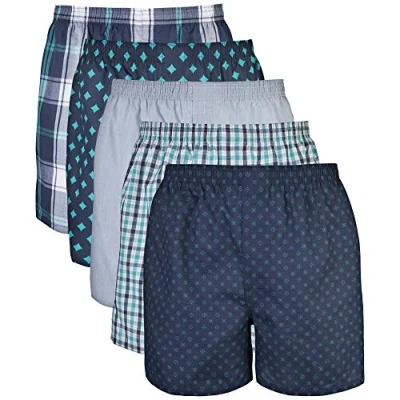 Imagen de Gildan Men&#039;s Woven Boxer Underwear Multipack, Assorted Navy, Medium