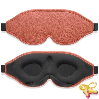 Imagen de Antifaz para Dormir Innovador Hombres y Mujeres, Máscara con Diseño que Bloquea la luz Claridad al 100%, Dormir, Tomar una Siesta, Meditar, Descansar bien Viajar（Naranja）