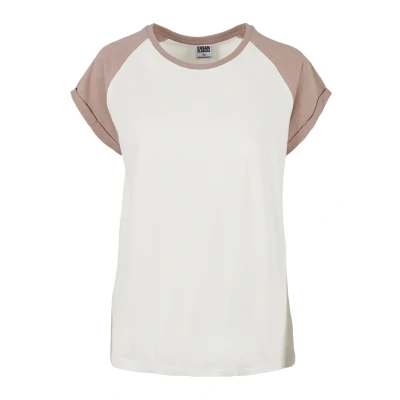 Imagen de Urban Classics Contrast Raglan Camiseta estampada, Mujer, Talla: XL, Whitesand/duskrose