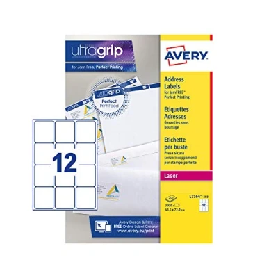 Imagen de Avery Dennison Addressing Labels Paquete de 3000 etiquetas dirección (63.5 x 72 mm), blanco