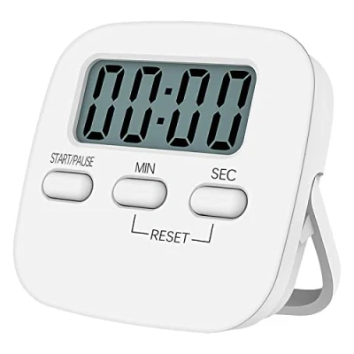 Imagen de Jsdoin Temporizador de Cocina con Pantalla LCD Grande, Digital Alarma Fuerte (Blanco)