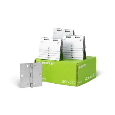 Imagen de Alberts 850289 Bisagra, Cuadrada, Galvanizado Sendzimir, 70 x mm, Juego de 20