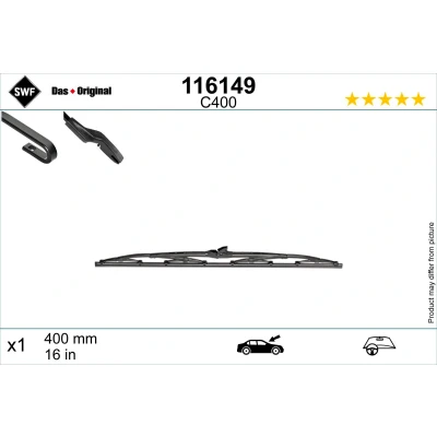 Imagen de Limpiaparabrisas Swf 116149 400mm Escobillas con arco 16in TOYOTA: Auris Hatchback, RAV4 III SUV, IV KIA: RIO 4, 3, Ceed Hatchback