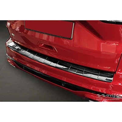 Imagen de Avisa Protector del Parachoques Trasero INOX Negro Reflectante Compatible con Ford Kuga III ST Line/Hybrid/Vignale 2019 &#039;Ribs&#039;