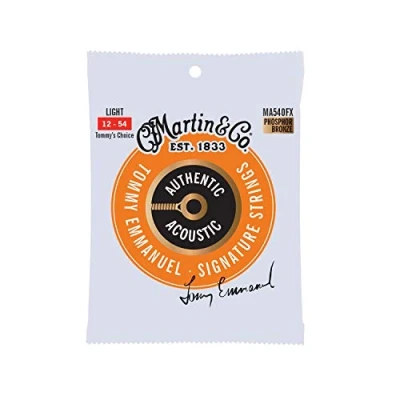 Imagen de MARTIN Cuerdas para guitarra acústica, Flexible Core Light 12 54, 98/2 Bronce fosforoso, Signature Tommy Emmanuel (MA540FX)