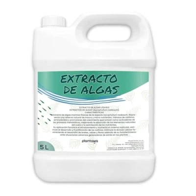 Imagen de Plantawa Fertilizante Extracto de Algas Marinas Líquido 5 Litros Abono orgánico para plantas, Ascophyllum Nodosum 100% Ecológico. Potenciador Crecimiento, Enraizante, Micorrizas.
