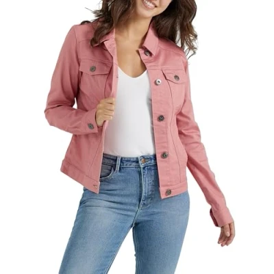 Imagen de Wrangler Authentics Stretch Denim Jacket Chaqueta Vaquera, Rosa pálido, M para Mujer