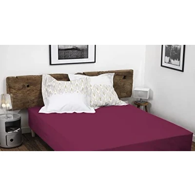Imagen de HOME LINGE PASSION, Sábana Bajera Fucsia BAIKAL 140 x 190 +35 cm, 100% algodón de 57 Hilos (Label Oeko Tex)