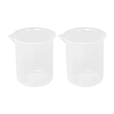 Imagen de Staccatory Cocina Laboratorio Graduado Vaso Espesan la medidora de plastico Transparente Tapa jarro 200mL 2unids medicion