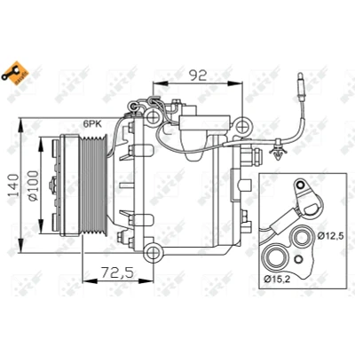 Imagen de NRF EASY FIT 32165 compresor de Aire Acondicionado TRS105 12 PAG 46 con aceite PAG, junta anular SAAB: 9 3 Hatchback