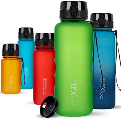 Imagen de 720DGREE Botella Agua 1,5 Litros “uberBottle“ Tamiz Fruta, softTouch Sin BPA, Prueba de Fuga, Reutilizable, Antigoteo XL Cantimplora, Water Bottle ideal para Fitness, Gimnasio, Deporte, Outdoor