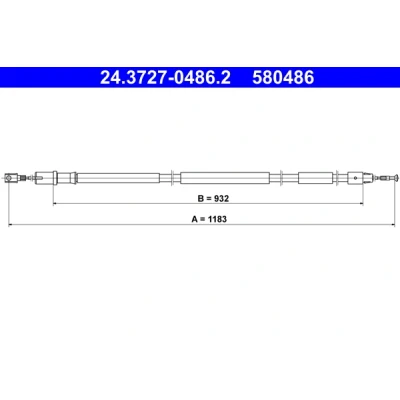 Imagen de ATE 24.3727 0486.2 Cable de Freno Mano 1183 MERCEDES BENZ: Vito Bus, Mixto, Viano