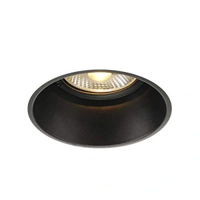 Imagen de SLV Negro Horn T/Foco, luz de inundación, proyector Techo, luminaria empotrable led, iluminación Interior / GU10 75W, 75 W