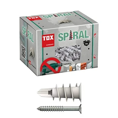 Imagen de TOX Taco para cartón yeso Spiral 32 + tornillo, 50 piezas, 068101231