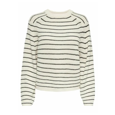 Imagen de ONLY ONLBASE L/S O Neck Pullover KNT Noos Suéter pulóver, Jet Stream/Stripes:Black, XL para Mujer