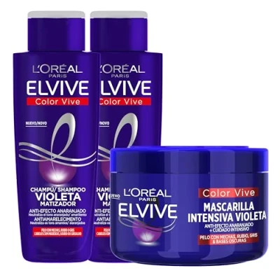 Imagen de L&#039;Oréal Paris Pack ELVIVE Color Vive Violeta Champú y Mascarilla para Pelo Teñido