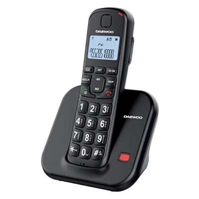 Imagen de Daewoo Teléfono Inalámbrico DTD 7200 Inalambrico con Teclas Grandes Fácil de Usar Compatible Audífonos Color Negro