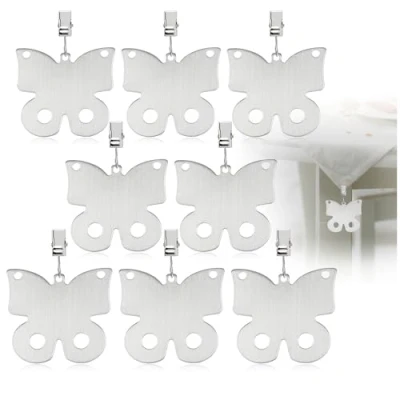 Imagen de com four® 8X Pesos para manteles de Acero Inoxidable Pinzas Aprox. 50 g Cada uno Mantel