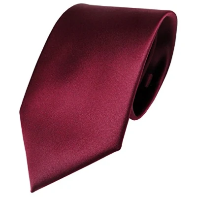 Imagen de TigerTie diseñador lazos de satén rojo burdeos monocromo poliéster