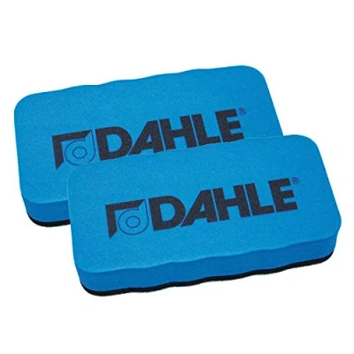Imagen de Dahle esponja para pizarra blanca (borrador magnético limpieza en seco muchas superficies), color azul (esponja, azul, 2) (paquete doble de azul)