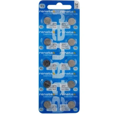 Imagen de Renata 371 pilas de botón para relojes pulsera, 10 unidades)