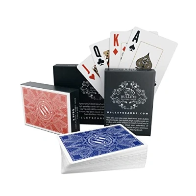 Imagen de 2 tarjetas de póquer plástico con diseño paulie, resistentes al agua, dos caracteres esquina Juegos cartas lujo índice jumbo para Texas Holdem Poker (2 esquina)