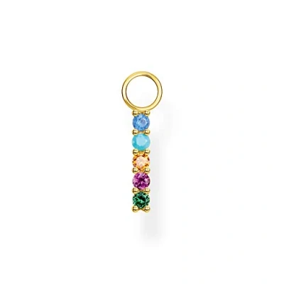 Imagen de THOMAS SABO Pendientes para mujer con colgante de piedras colores doradas, plata ley 925 EP007 488 7, multicolor, 3,5 x 125 mm