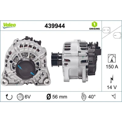 Imagen de VALEO 439944 Alternador 14V 150A FORD: C Max 2, FOCUS 3, KUGA 2