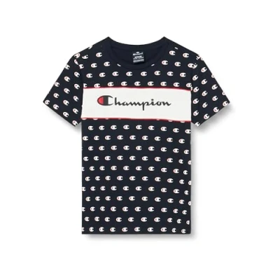 Imagen de Champion Legacy Icons B Box Logo S/S Crewneck Camiseta, Azul Marino Allover, 9 10 Años para Niños